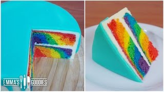 Rainbow Cake Recipe ( One Pan Recipe )