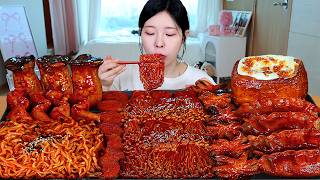 Download lagu ASMR MUKBANG | Spicy Enoki Mushrooms, Fire Noodles, Baby Octopus, Cheese Spam, Dumplings mp3