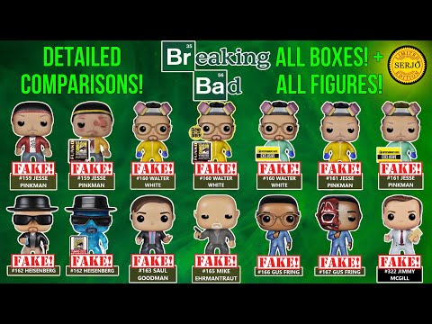 Detailed comparisons of all 24 fakes by Funko POP! Breaking bad!