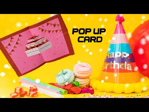 Pop up birthday card| 3d card | how to make a pop up card| easy greeting card