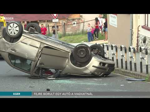 Fejre borult egy autó a viaduktnál - 2020.07.20.