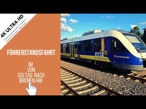 Führerstandsmitfahrt 4K / In die Sonne im erixx von Soltau nach Bremen