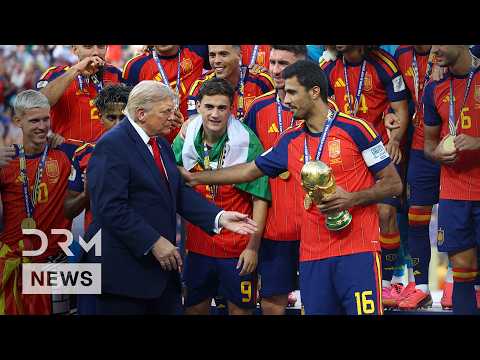 HISTORIC MOMENT: Trump & Infantino Present Spain with World Cup Trophy After Historic Final | AD15