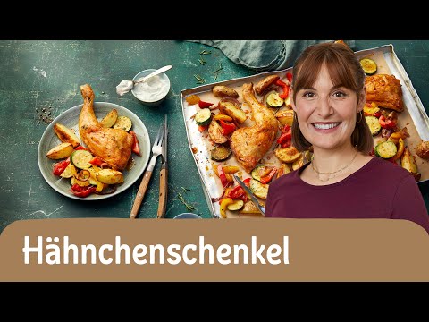 Hähnchenschenkel im Backofen zubereiten 🍗 | Rezept mit Gemüse | REWE Deine Küche
