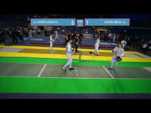 T32. KURYLOVICH Uladzislau (BLR) - CEGIELSKI Bartosz (POL). Foil men.