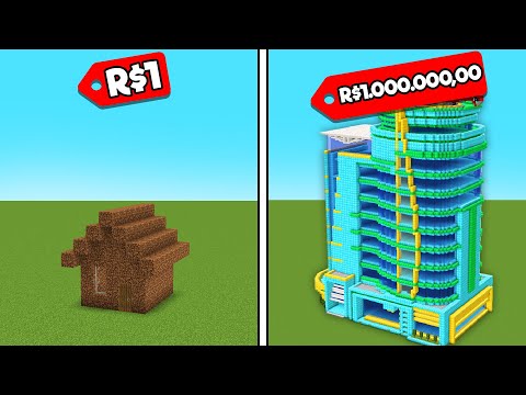 PRÉDIO DE R$1.000.000.000 vs CASA DE 1 REAL na BATALHA DE CONSTRUÇÃO - O FILME