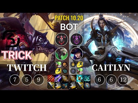 SK Trick Twitch vs Caitlyn Bot - KR Patch 10.20