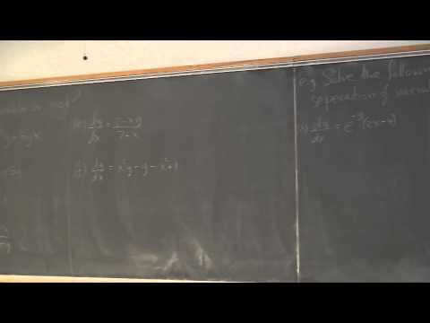 Math 209 Lecture 2 - Intro to ODEs and separation of variables
