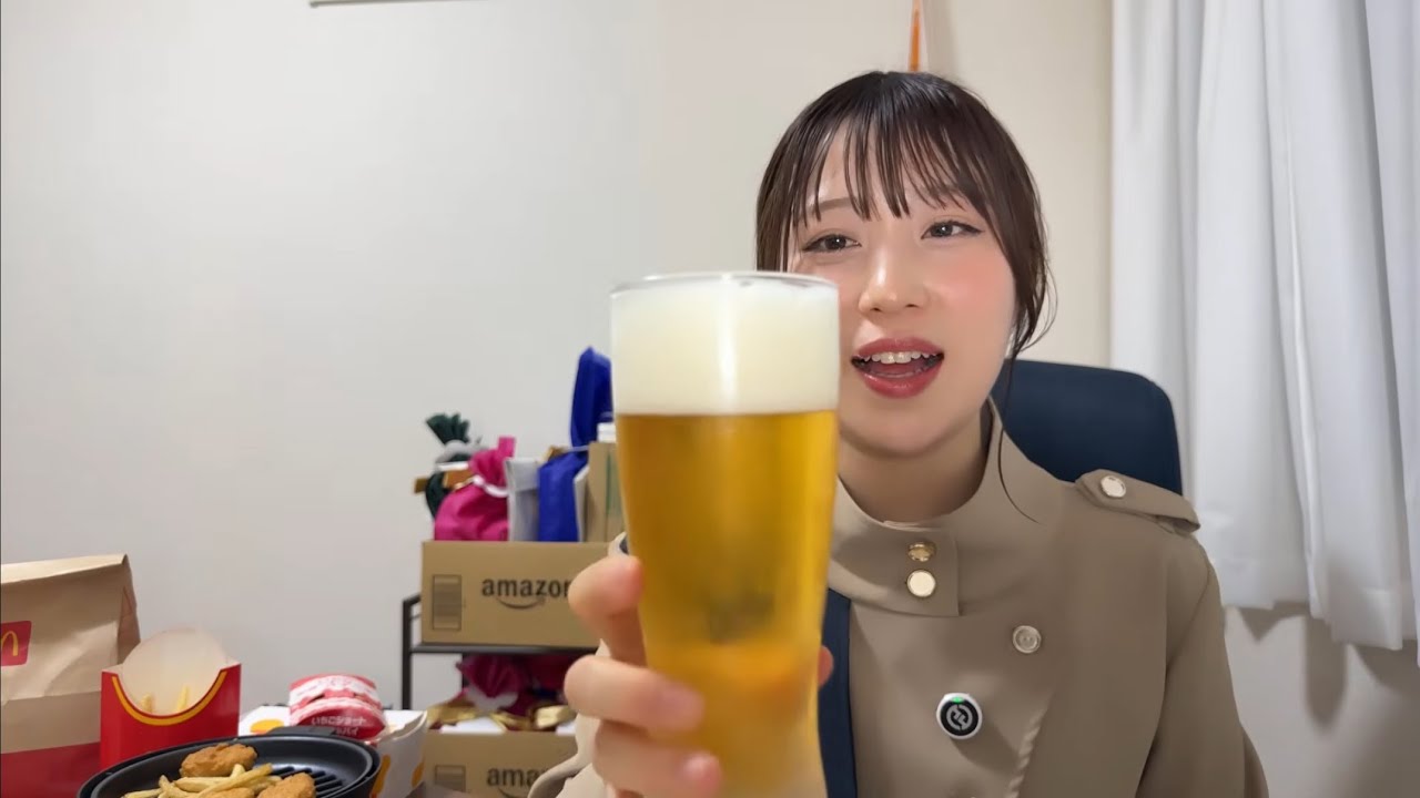 【㊗️誕生日】大好物のマクドナルドでかんぱい🍻食べ飲み後プレゼント開封🎁