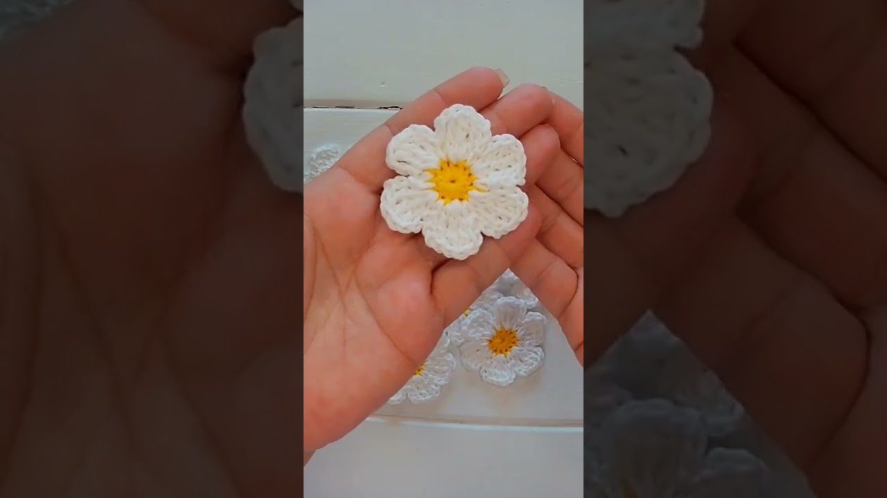 Crochet easy daisy flower motif.Video tutorial. #crochet #crochetpattern #Crochet Cabin