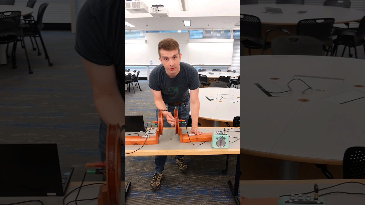 Wireless transmission of electricity! #physics #science #stem #electricity