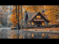 Autumn Lakeside Cottage | Night Ambience | Lakeshore, Firepit & Forest sound