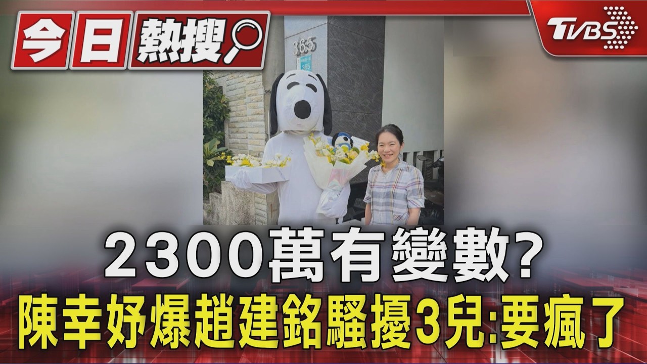 2300萬有變數? 陳幸妤爆趙建銘騷擾3兒:要瘋了|TVBS新聞 @TVBSNEWS01