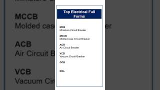 Top Electrical Full Forms-4 #Electrical GK