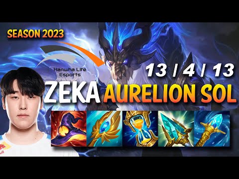 HLE Zeka AURELION SOL vs VIKTOR Mid - KR Ranked