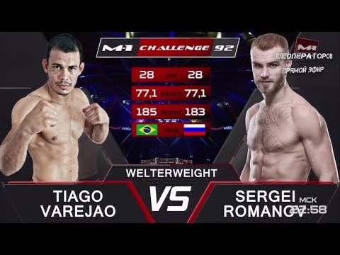 Единоборства Тьяго Варежао vs Сергей Романов, M-1 Challenge 92
