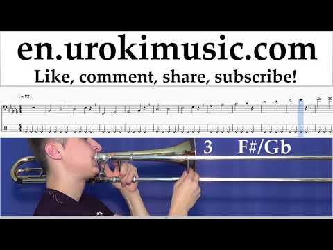 How to Play Trombone Ozuna - Dile Que Tu Me Quieres Tabs Part#1 exercises, scales um-i352