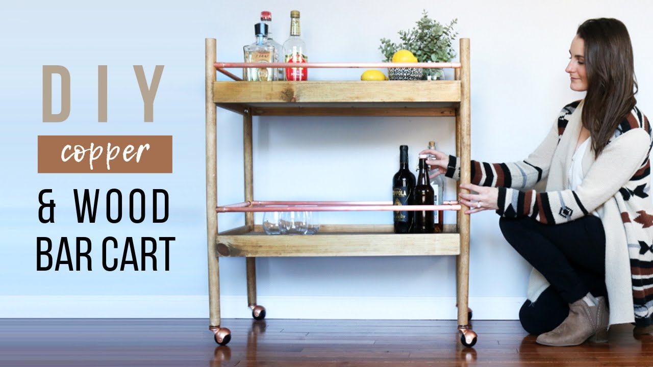 DIY Copper Pipe & Wood Bar Cart