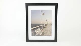 11X14 Black Photo Picture Frame for 8X10 Photo Display with Beveled Mat