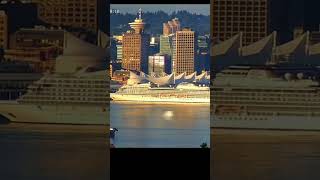 Sunrise strikes multiple Alaska cruise ships as they return to Vancouver Canada