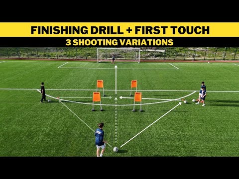 Finishing Drill + First Touch | 3 Shooting Variations | Football/Soccer Training