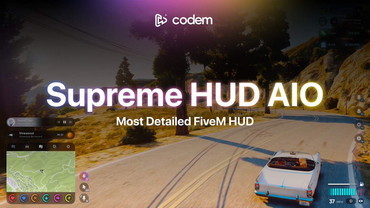 Codem Supreme HUD AIO — All-In-One  FiveM HUD | 6 Speedometers | FLIR Camera | Stress | Nitro | Vehicle Mods thumbnail 18