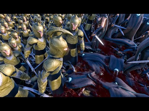 19000 Elf Warrior No Shields VS 20000 LadyBladeAssassins -  Ultimate Epic Battle Simulator 2 UEBS 2