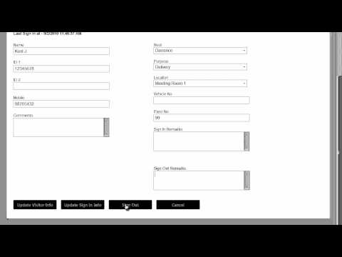 Sign Out A Visitor Using Visitor Id