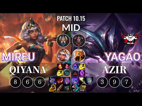 HLE Mireu Qiyana vs JDG Yagao Azir Mid - KR Patch 10.15