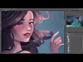 Underwater Girl Painting Timelapse