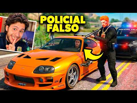 Jogando COMO POLICIAL FALSO pra ROUBAR CARROS! (GTA 5 RP)