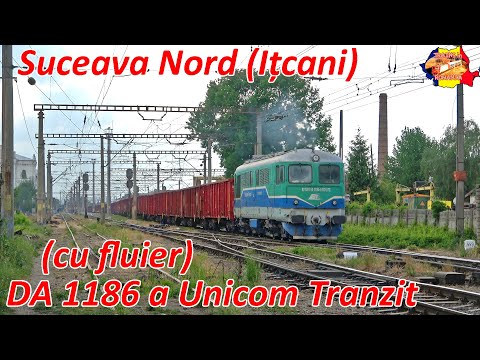 [4K] ”Fluieroasa” DA 1186 a Unicom Tranzit iesind din Suceava Nord cu 39 vagoane E [mai, 2022]