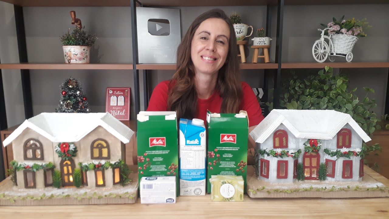 How to make a beautiful Christmas house using boxes - DIY Christmas decoration