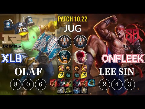 RNG XLB Olaf vs SB OnFleek Lee Sin Jungle - KR Patch 10.22