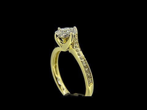 9 ct Yellow Gold Starburst Twist Ring