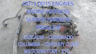 Freightliner Cascadia DD13 DD15 DD16 ENGINE wiring harness problem check engine light on