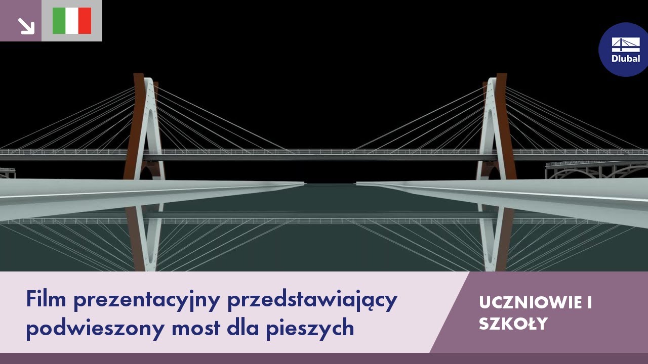 Film prezentacyjny przedstawiający podwieszony most dla pieszych