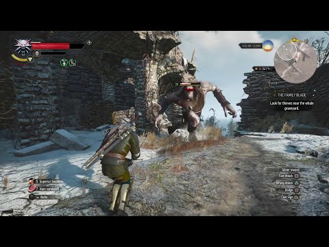 The Witcher 3 Pt. 123 - Side Quest: The Family Blade Pt. 4 (Level 30 Cyclops)/Place of Power (AARD)