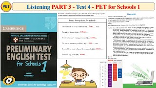 PET 1 Listening Part 3 Test 4 (Transcript + Key)