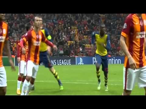 Galatasaray vs Arsenal 1 4 Aaron Ramsey Fantastic Volley Goal   Champions League 2014