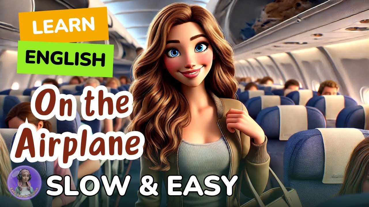 [SLOW] On the Airplane | Improve your English | Listen and speak English Practice Slow & Easy