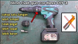 cara memasang adapter paku rivet ke bor cordless tanpa chuck