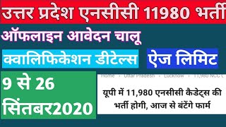Uttar pradesh 11980 post vacancy 2020 । ncc 2020 bharti । up ncc bharti 2020 notification |
