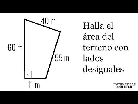HALLAR LOS METROS CUADRADOS DE UN TERRENO CON CUATRO LADOS DIFERENTES