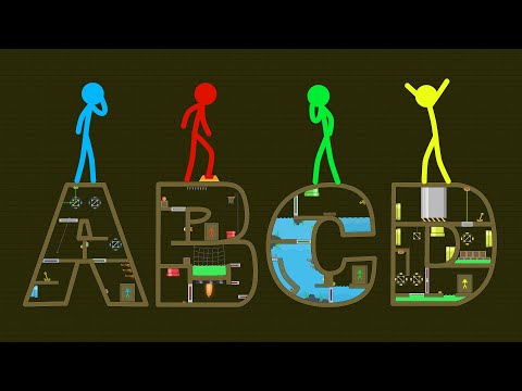 Red and Blue , Stickman Animation - (Escape Part 81) - The Giant Alphabet