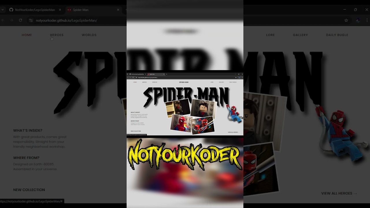 [Source code👆🏻] Advanced CSS : Lego Spider-Man Creative Website Project for Beginners 🕷️ #shorts