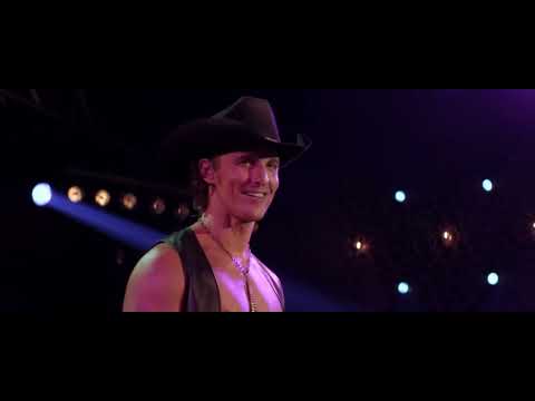 Magic Mike trailer collage showing stage routines and backstage drama