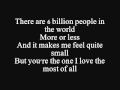 Nine million bicycles - Katie Melua - Lyrics on screen