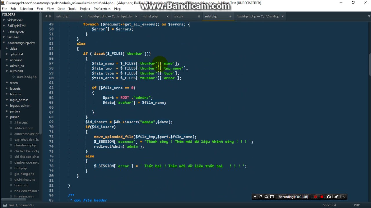 Chú ý require_once  các file vào autoload