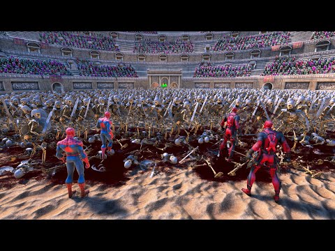 SPIDERMAN & DEADPOOL FIGHT TO SURVIVE 1000 SKELETON WARRIORS   UEBS